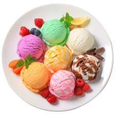 Ice-cream on plate